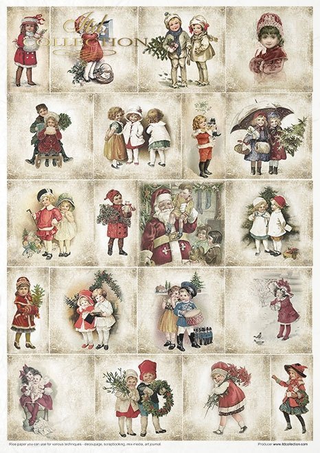 ITD Collection A4 Rice Paper Value Pack of 11 - Vintage Advent Calendar