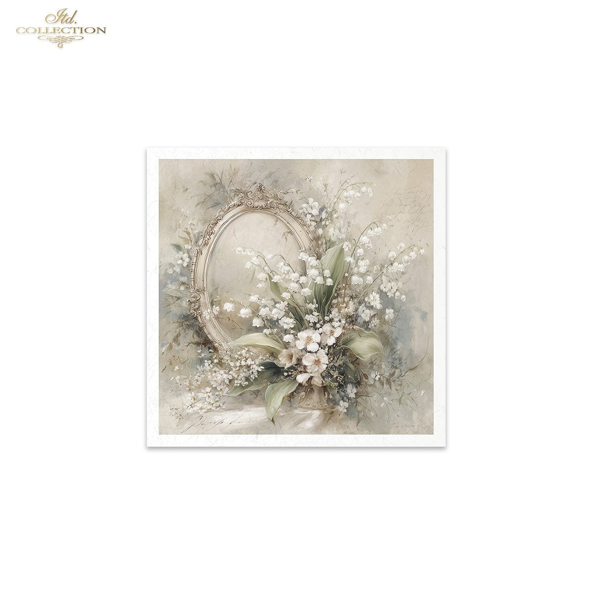 Decoupage Rice Paper Mini Set - White Florals and Mirrors