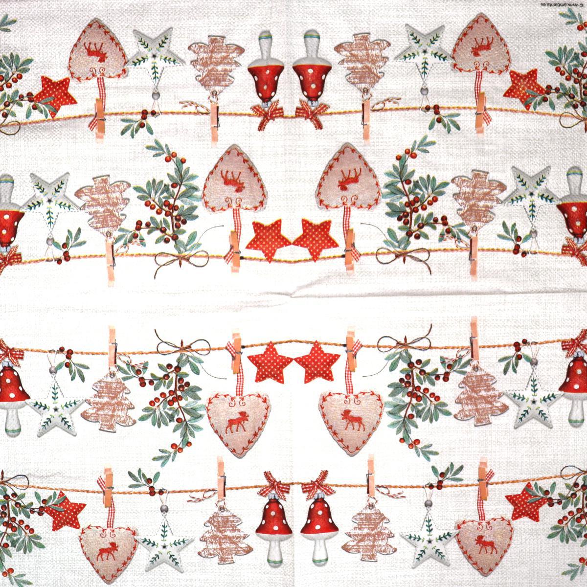 Decoupage Napkins, Lunch 6.5" - Rustical Christmas