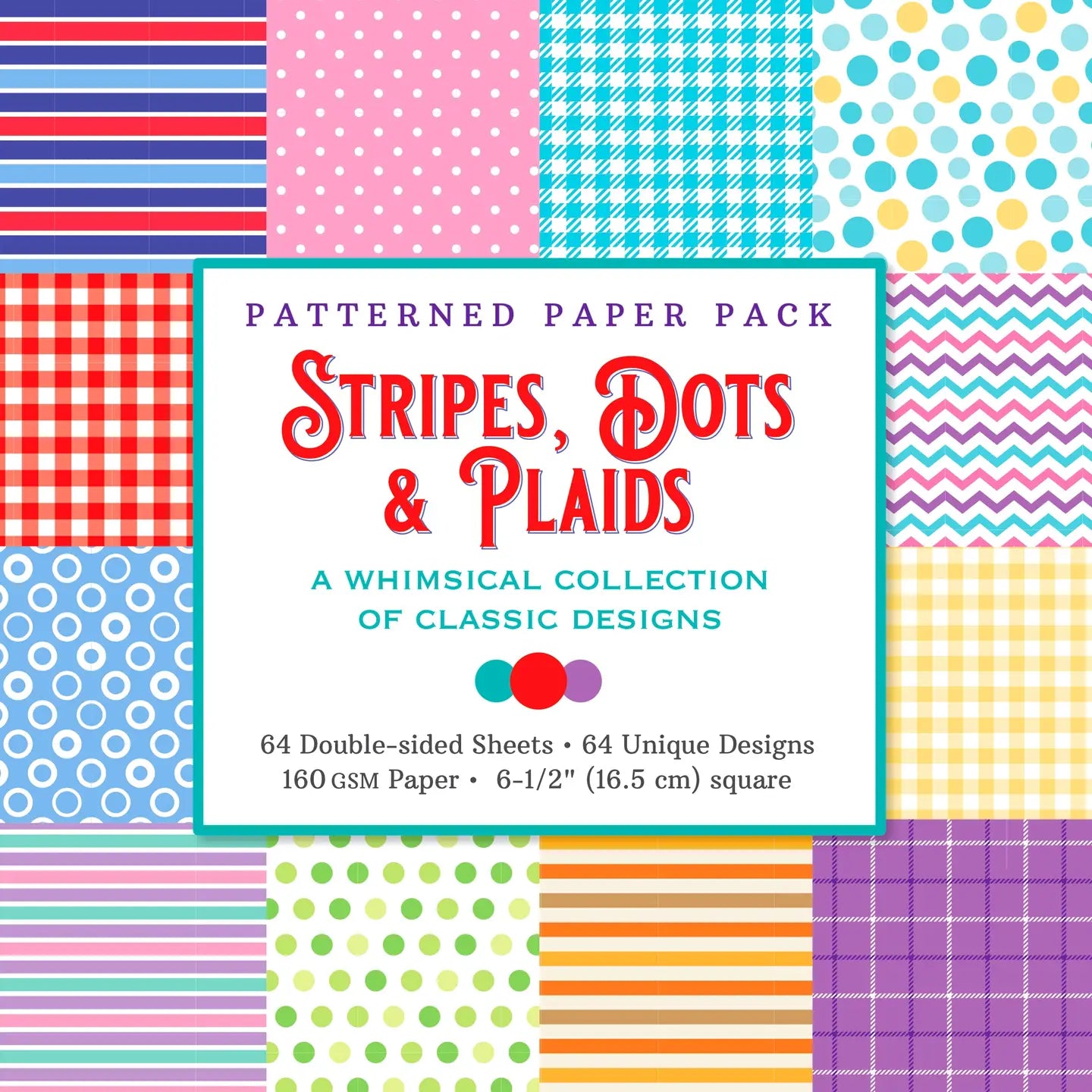 Stripes, Dots, and Plaids Patterned Paper Pack