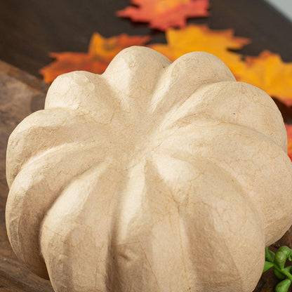 Paper Mache Pumpkin - 4-1/4"H x 6.5" W