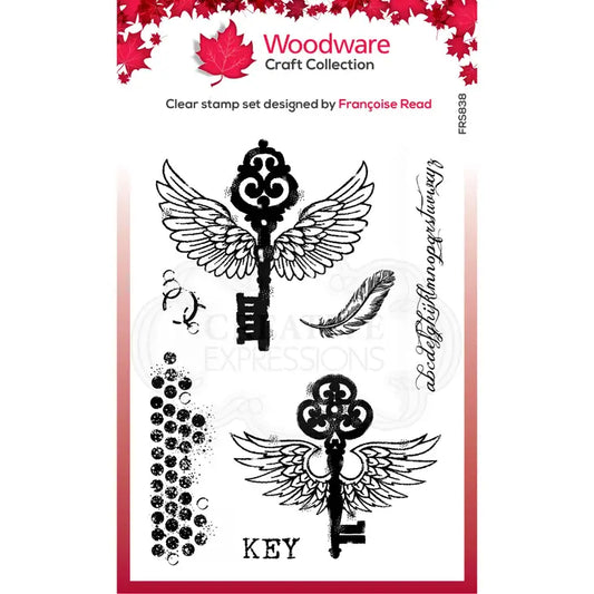 Woodware Clear Singles Flying Keys 4" X 6" Stamp