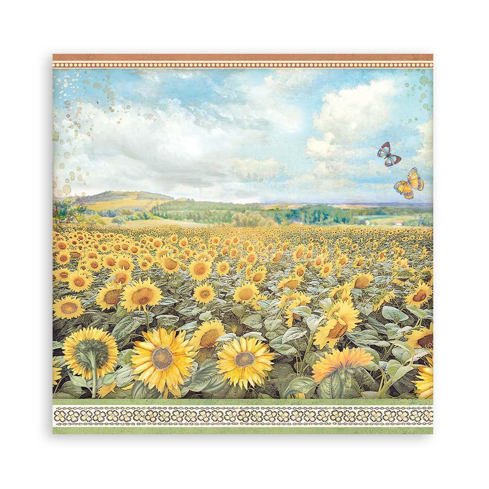 Sunflower Paper For Scrapbooking: Sunflower Fields Paper