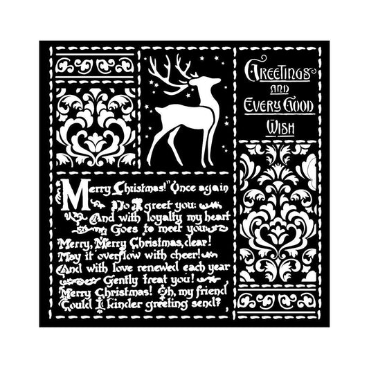Stamperia 6" x 6" Thick Stencil  - Christmas Letters