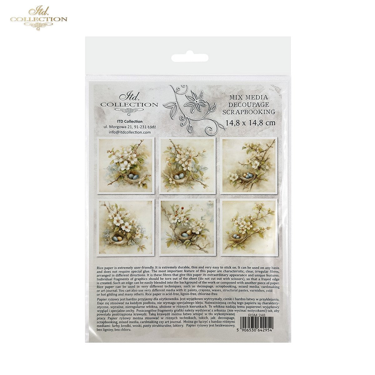 Decoupage Rice Paper Mini Set - Blossoms and Nests