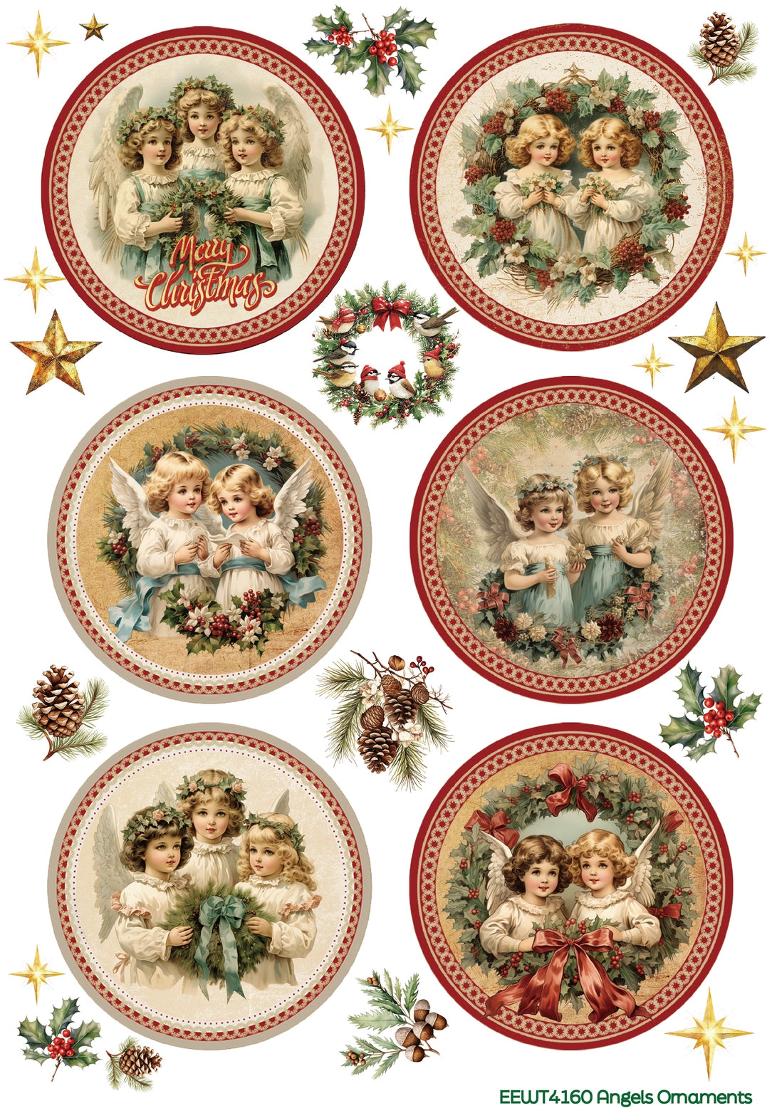 Wet Transfer, Decals for Crafts- Angels Ornaments