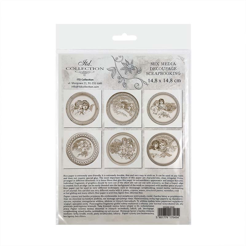 ITD Collection Mini Rice Paper Set - Vintage Angels in Frame
