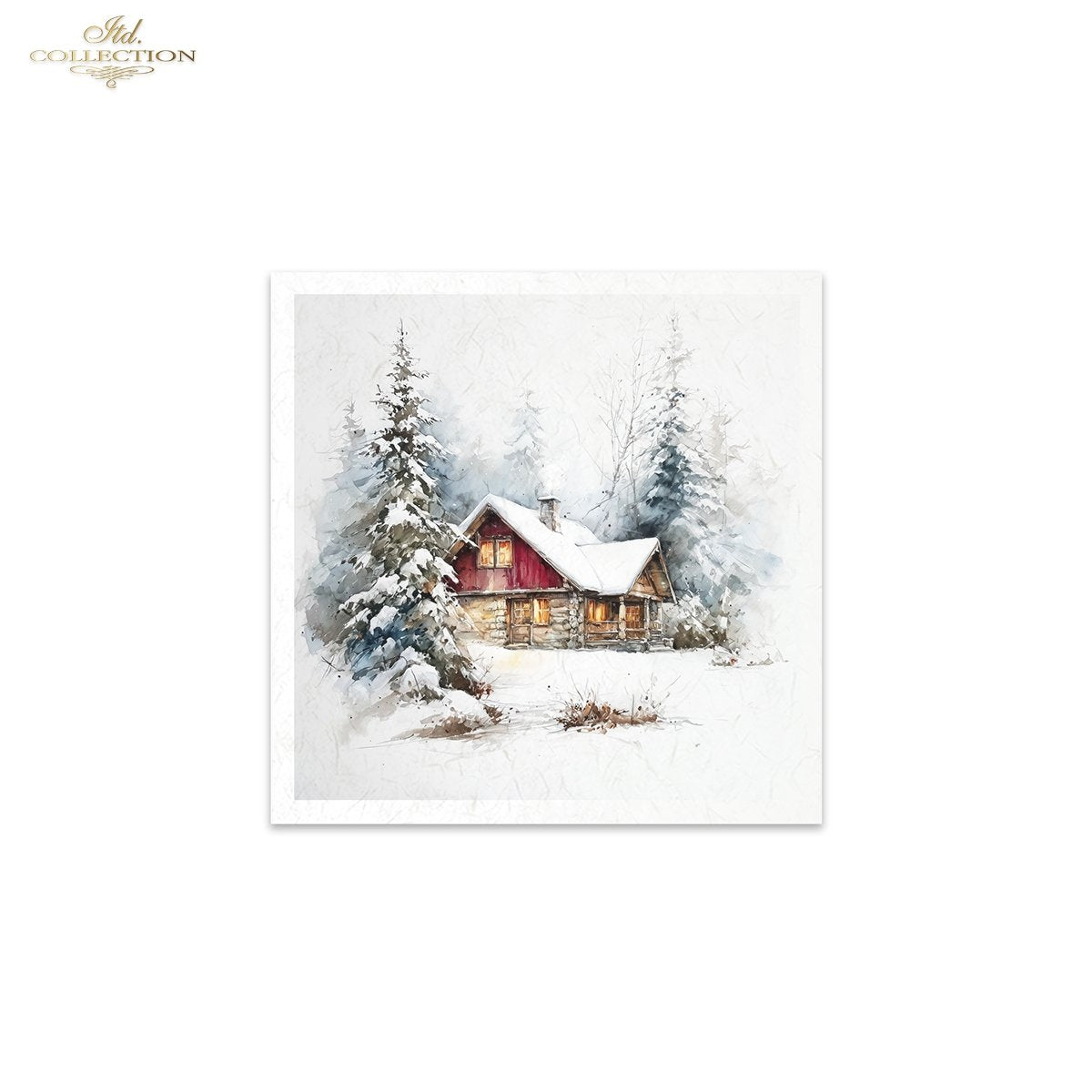 Decoupage Rice Paper Mini Set - Christmas, Cabin in the Woods