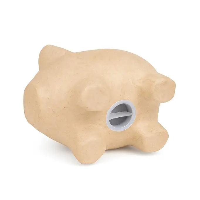6" Paper Mache Piggy Bank with Stopper