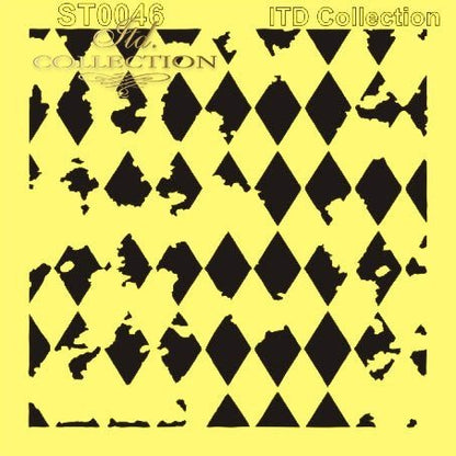 6" Stencil - Grungy Harlequin