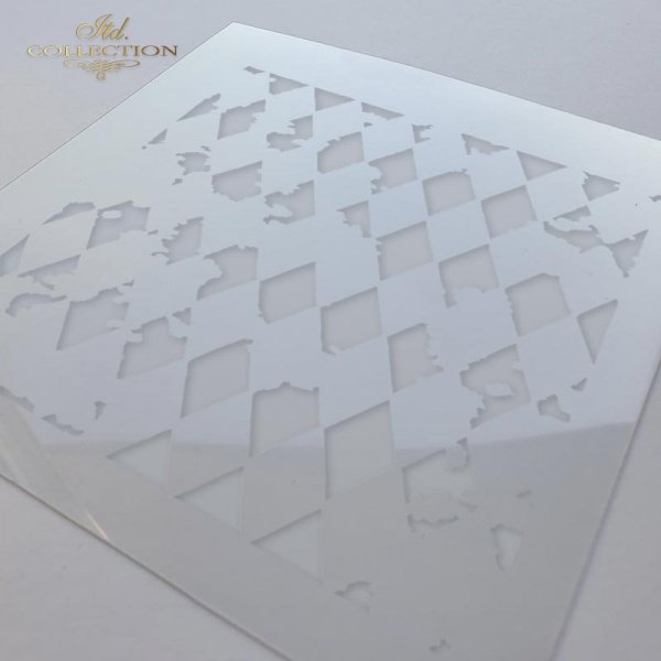 6" Stencil - Grungy Harlequin