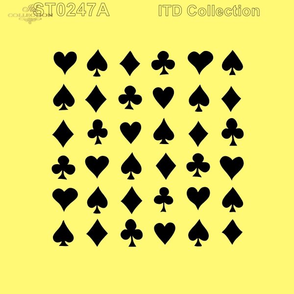 6" Transparent Stencil - Card Symbols