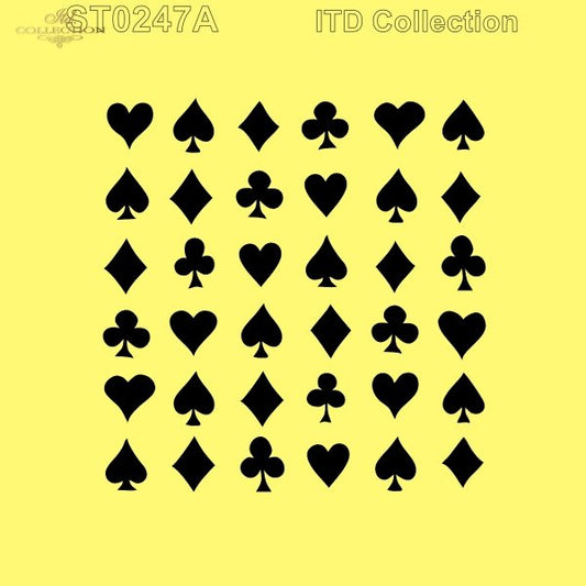 6" Transparent Stencil - Card Symbols