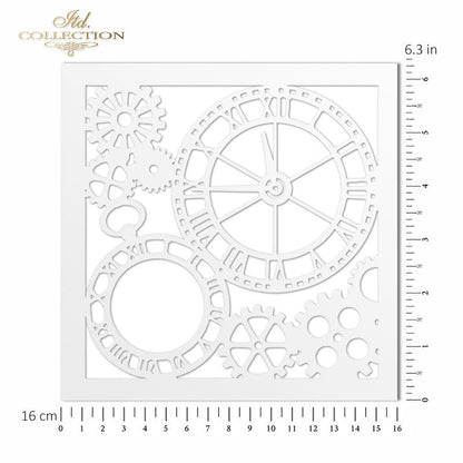 6" Transparent Stencil - Clocks and Gears