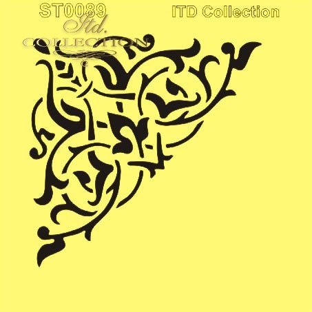 6" Transparent Stencil - Corner Filigree