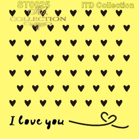 6" Transparent Stencil - I Love You