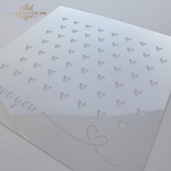 6" Transparent Stencil - I Love You