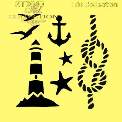 6" Transparent Stencil - Lighthouse