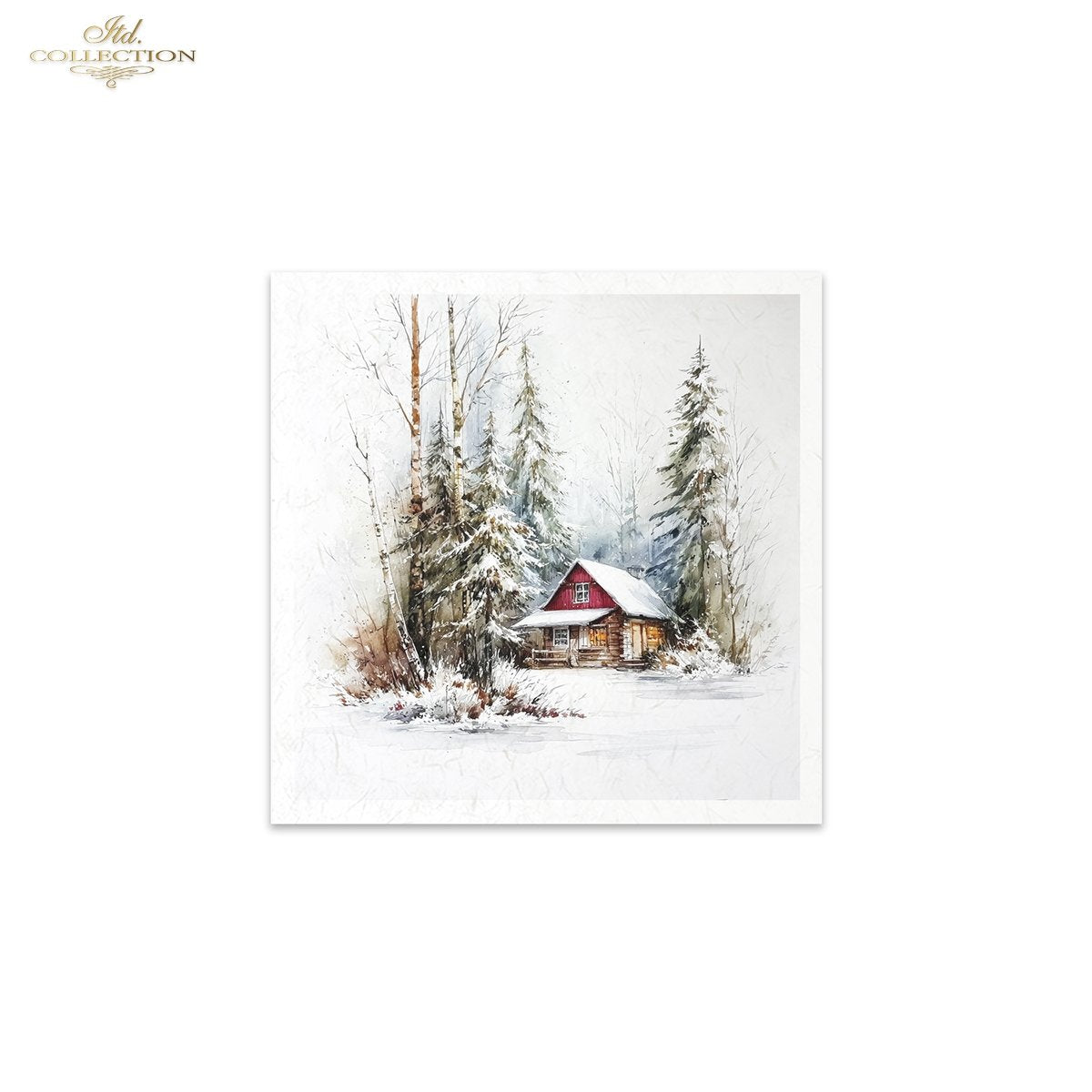 Decoupage Rice Paper Mini Set - Christmas, Cabin in the Woods