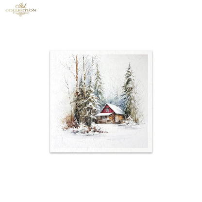 Decoupage Rice Paper Mini Set - Christmas, Cabin in the Woods