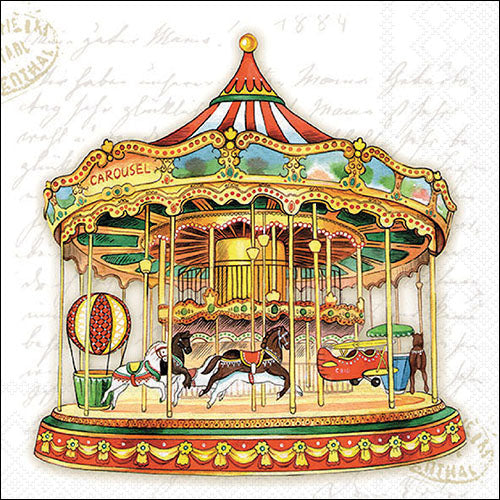 Decoupage Napkins 6.5"  (2pcs)- Carousel