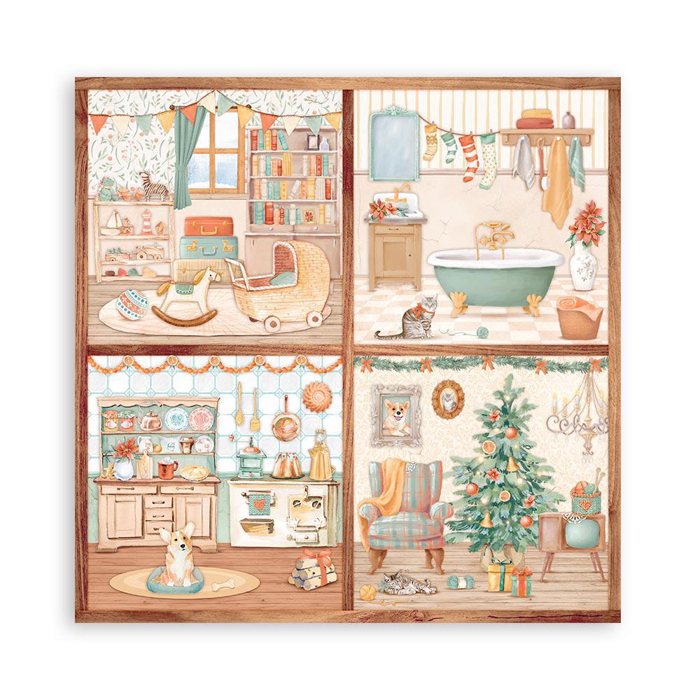 Stamperia 12"  Scrapbook Paper Pad - All Around Christmas