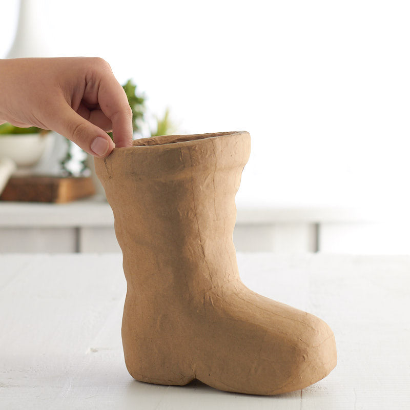 7-1/4" Paper Mache Santa Boot