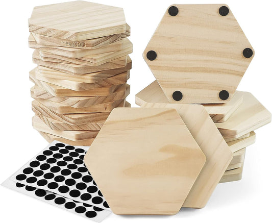 Wood Coasters - Set of 4 - Hexagon