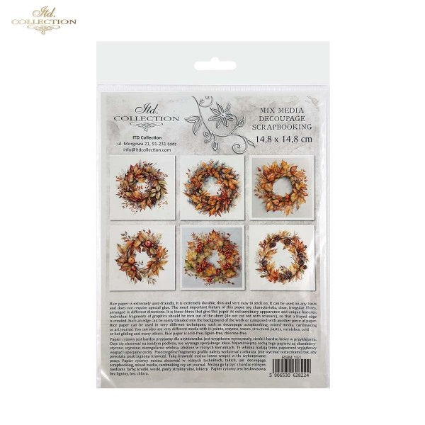 ITD Collection Mini Rice Paper Set - Autumn Wreaths