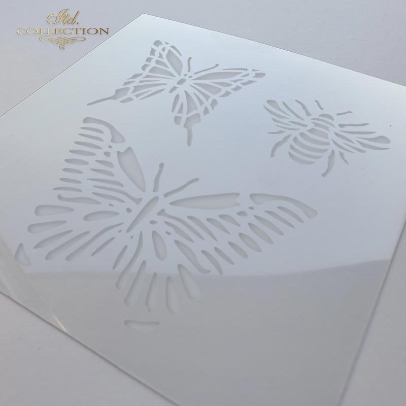 6" Transparent Stencil - Butterflies and Bee