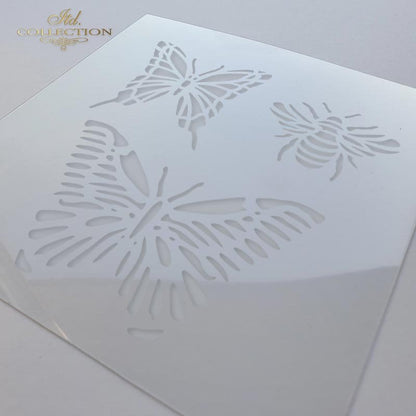 6" Transparent Stencil - Butterflies and Bee