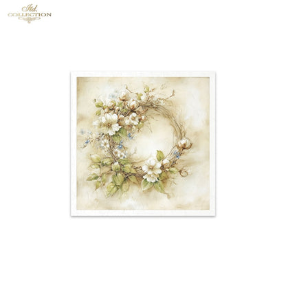 Decoupage Rice Paper Mini Set - Spring Floral Wreaths