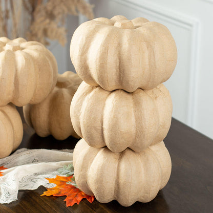 Paper Mache Pumpkin - 4-1/4"H x 6.5" W
