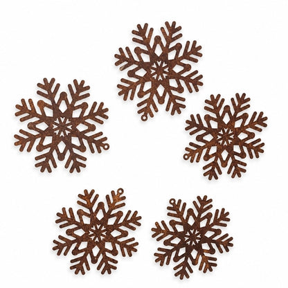 2-1/2" Rusty Tin Filigree Snowflakes - Pack of 5