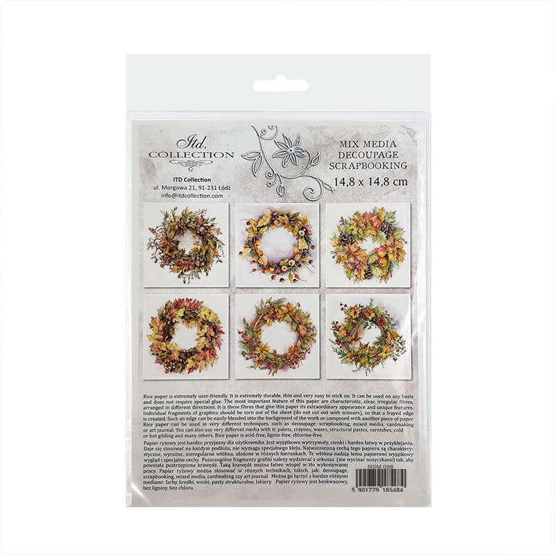ITD Collection Mini Rice Paper Set - Autumn Wreaths