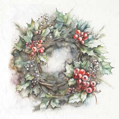 ITD Collection Mini Rice Paper Set - Winter Wreaths