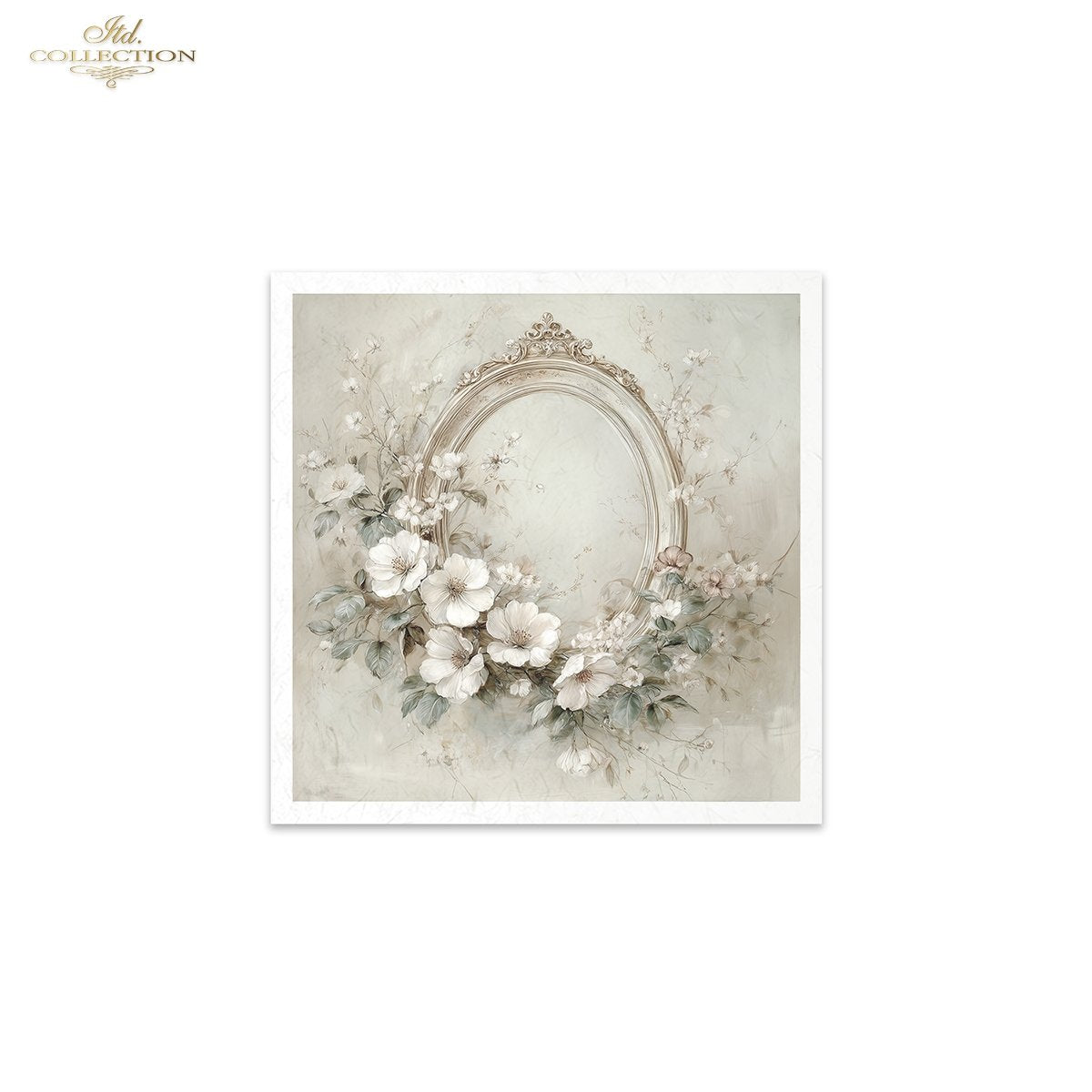 Decoupage Rice Paper Mini Set - White Florals and Mirrors