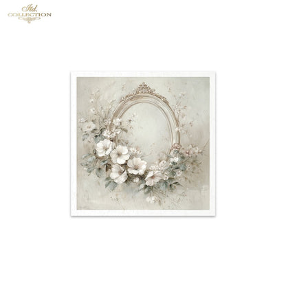 Decoupage Rice Paper Mini Set - White Florals and Mirrors