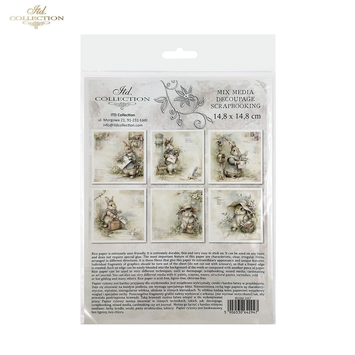 Decoupage Rice Paper Mini Set - Bunnies