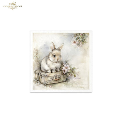 Decoupage Rice Paper Mini Set - Cute Bunnies