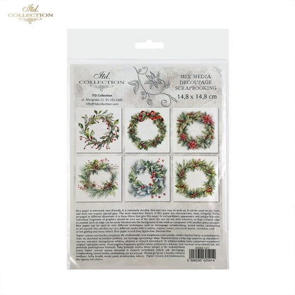 ITD Mini Collection Rice Paper Set - Winter Wreaths II