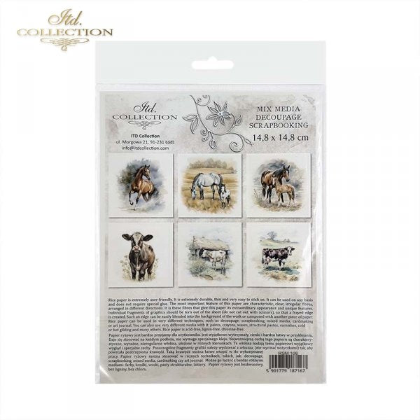 ITD Mini Collection Rice Paper Set - Horses, Cows