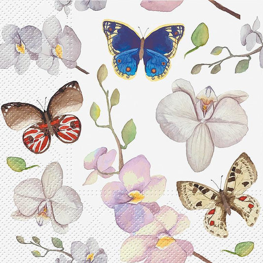 Decoupage Napkins 6.5" - Orchid Butterfly