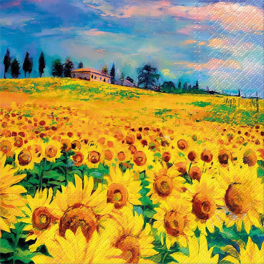 Decoupage Napkins 6.5" - Painted Sunflowers