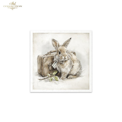 Decoupage Rice Paper Mini Set - Spring Bunnies