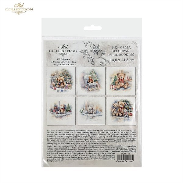 ITD Mini Collection Rice Paper Set - Teddy Bears