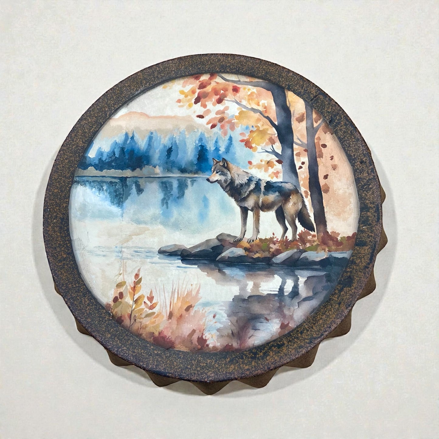 Papel de arroz para decoupage de Ninny - Lobo otoñal