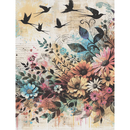 Decoupage Rice Paper Set of 6 - Birds