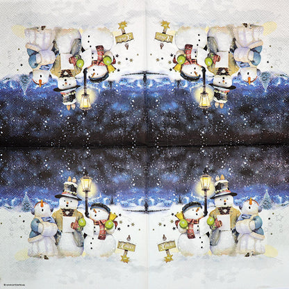 Decoupage Napkins 6.5" - Singing Snowmen