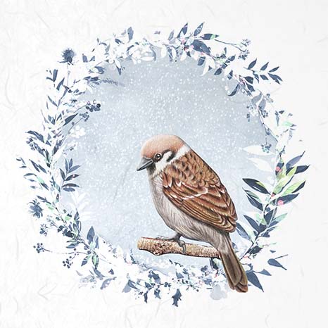ITD Collection Mini Rice Paper Set - Winter Birds, Wreaths